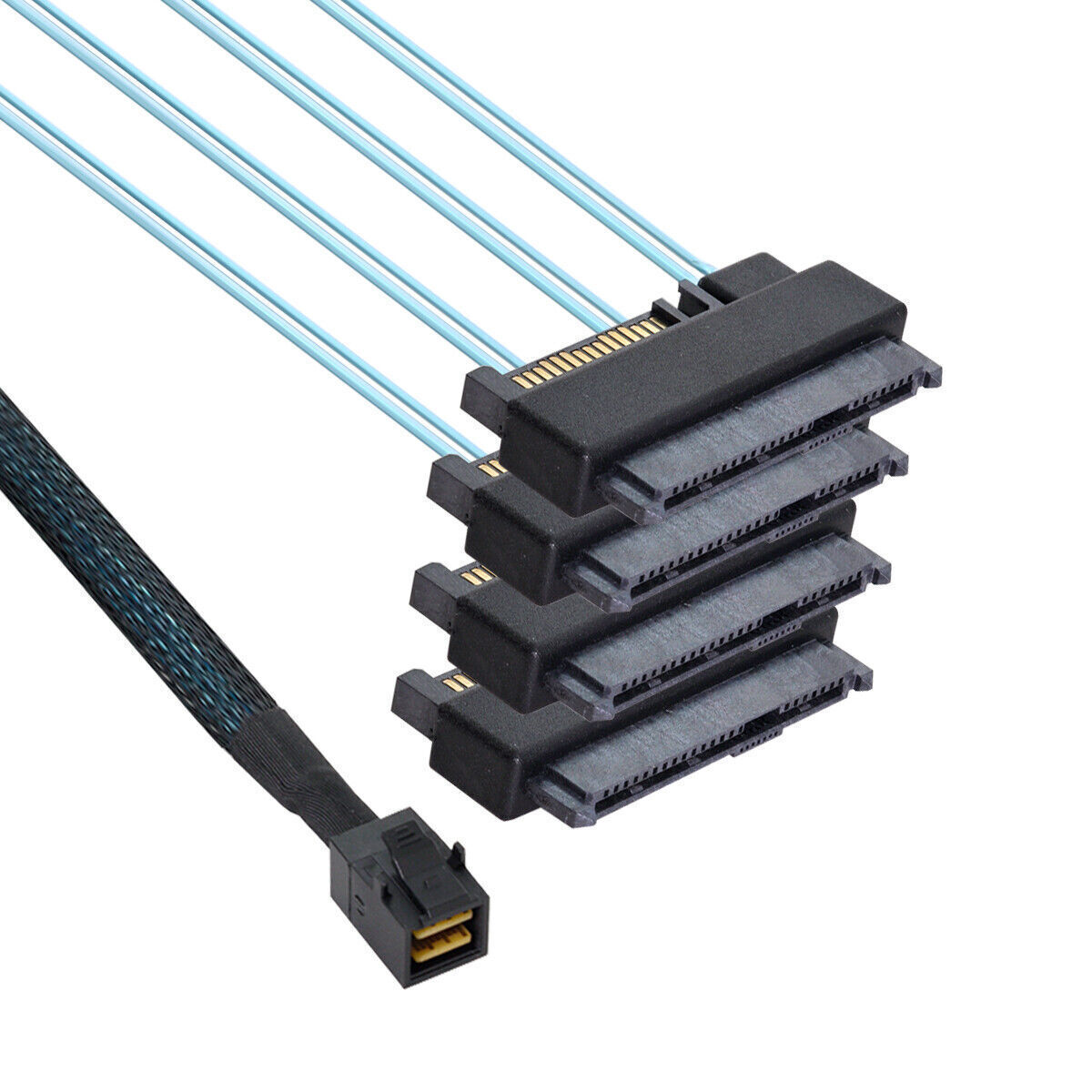 Internal Mini SAS SFF-8643 Host to 4 SAS 29Pin SFF-8482 Disk 6Gbps Raid Cable