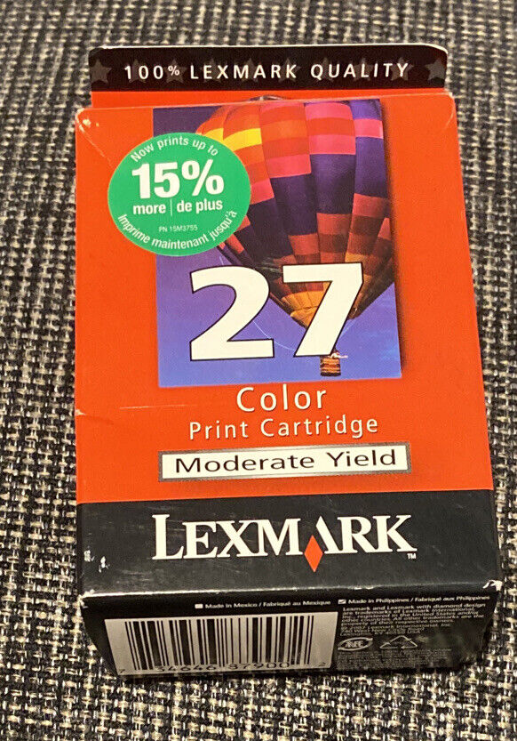 Genuine Lexmark 27  COLOR Ink Jet Cartridge NEW IN BOX