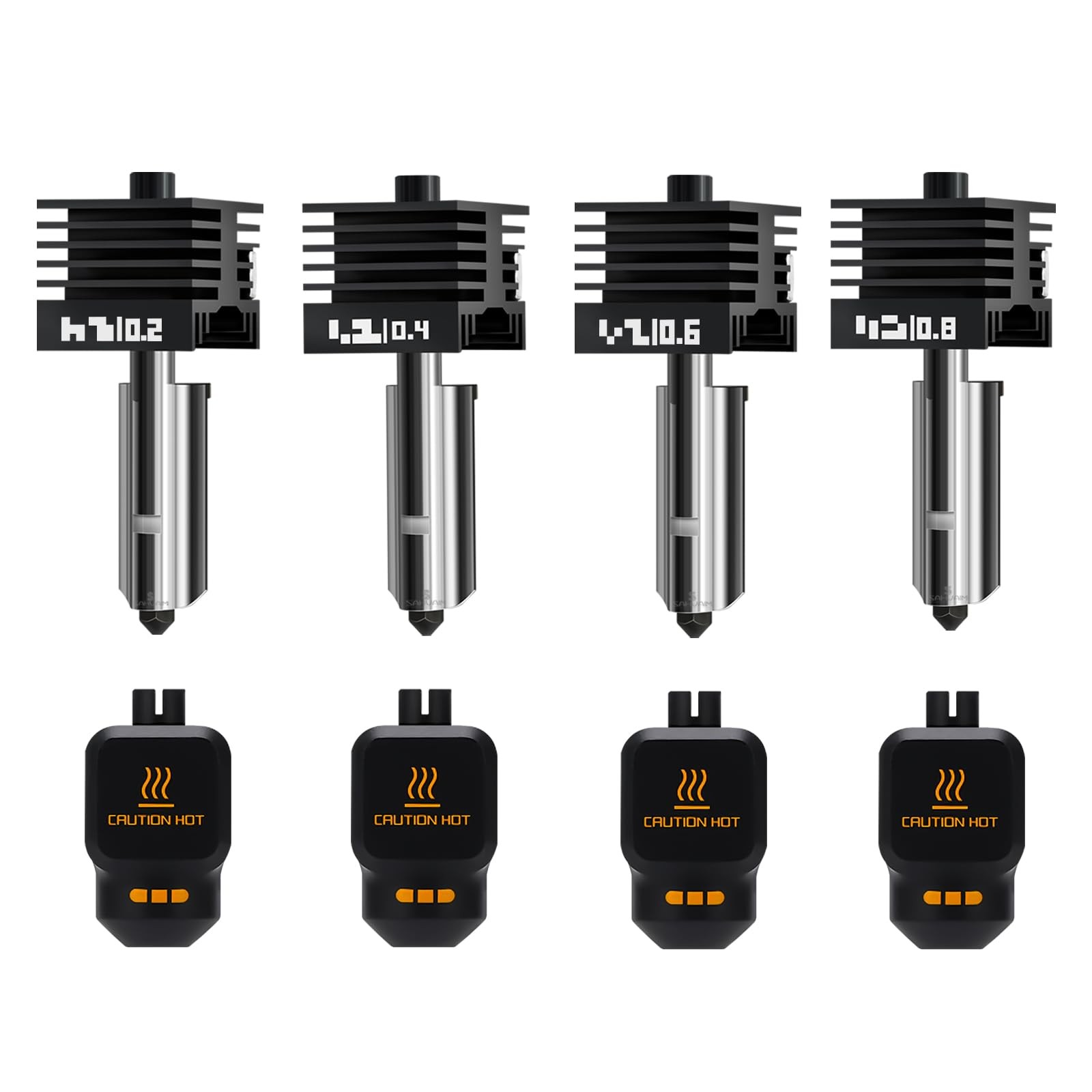 4Pack 0.2/0.4/0.6/0.8MM H2 Series/X2D/P2S Hotend for Bambu Lab...