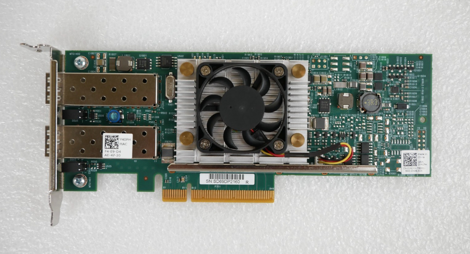 Dell Broadcom 0Y40PH Dual Port 10GbE SFP+ Low Profile PCIe Network Adapter Card