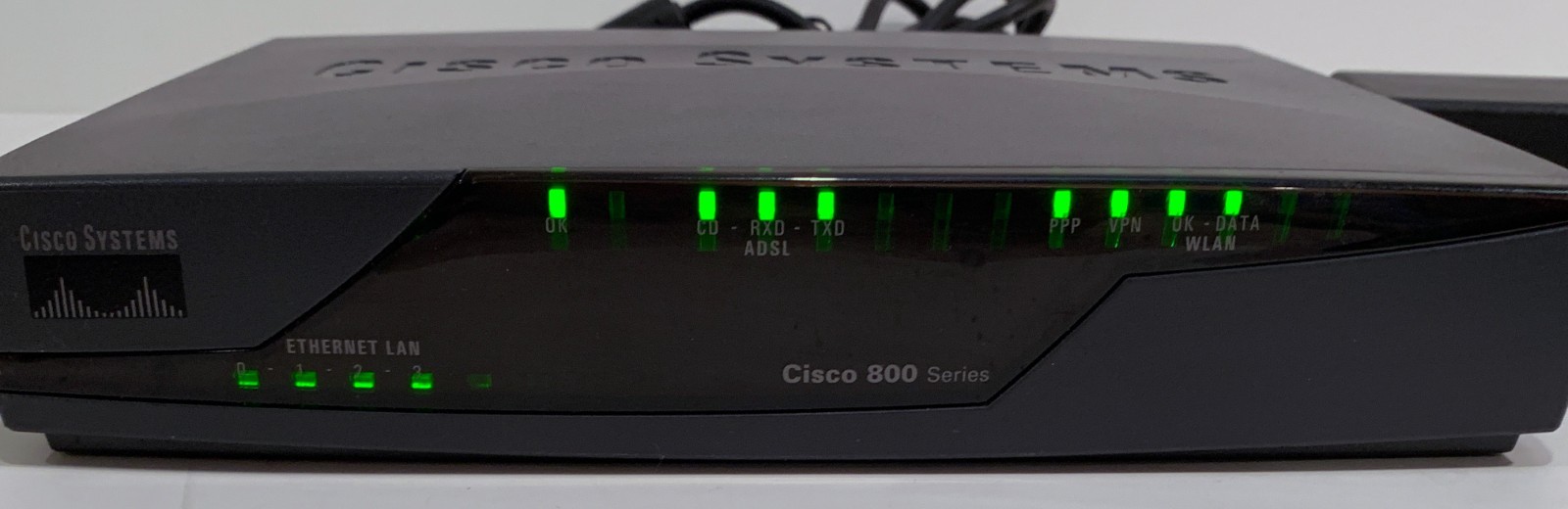 Cisco 877W Wireless 802.11g ADSL2+ Router 4-Port Tested w/ AC Adapter