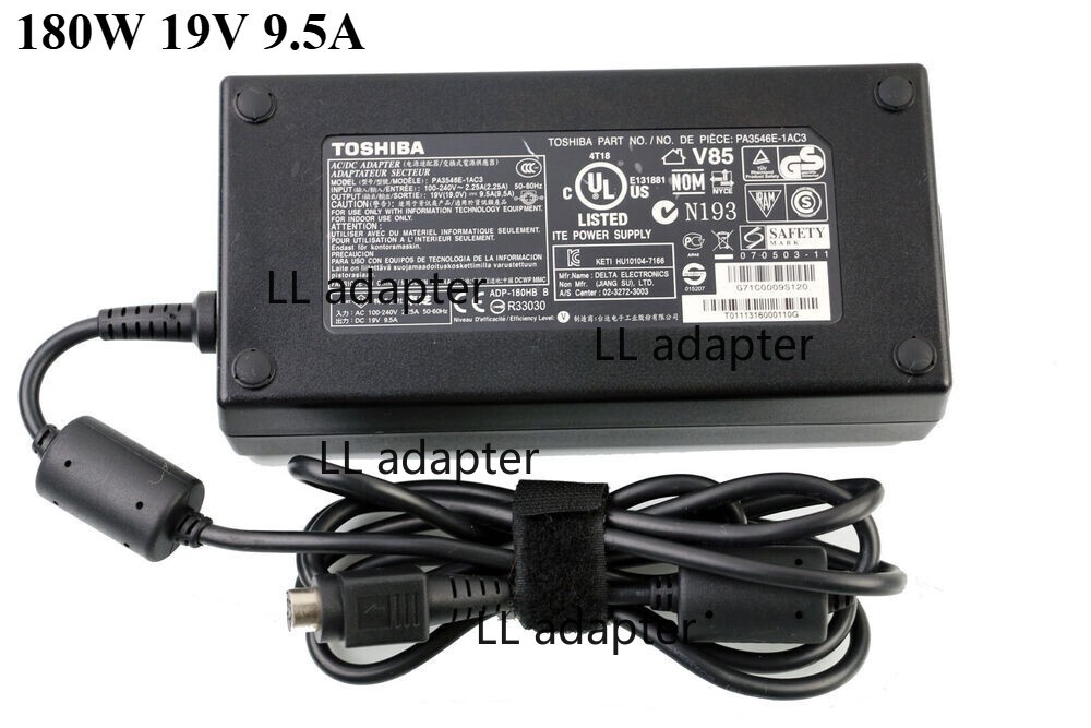 Toshiba 19V 9.5A 180W Charger for Qosmio X75 PA3546E-1AC3 4 Pin Power Adapter