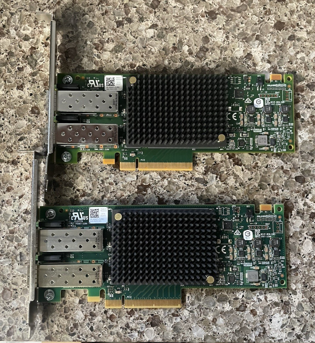 Lot of 2 Dell 0RXNT1 Emulex LPe31002 16Gb SFP+ Dual Port FC HBA
