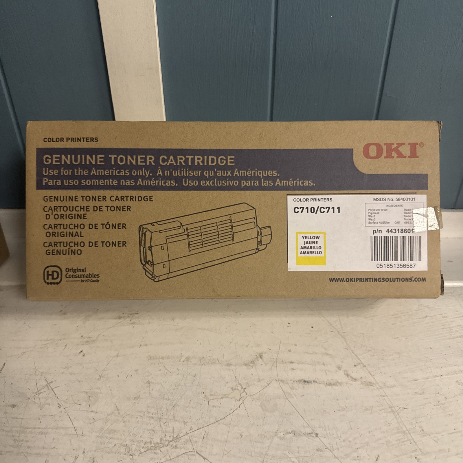 Genuine OKI Okidata 44318601 C710 C711 High Yield Yellow Toner Cartridge NEW