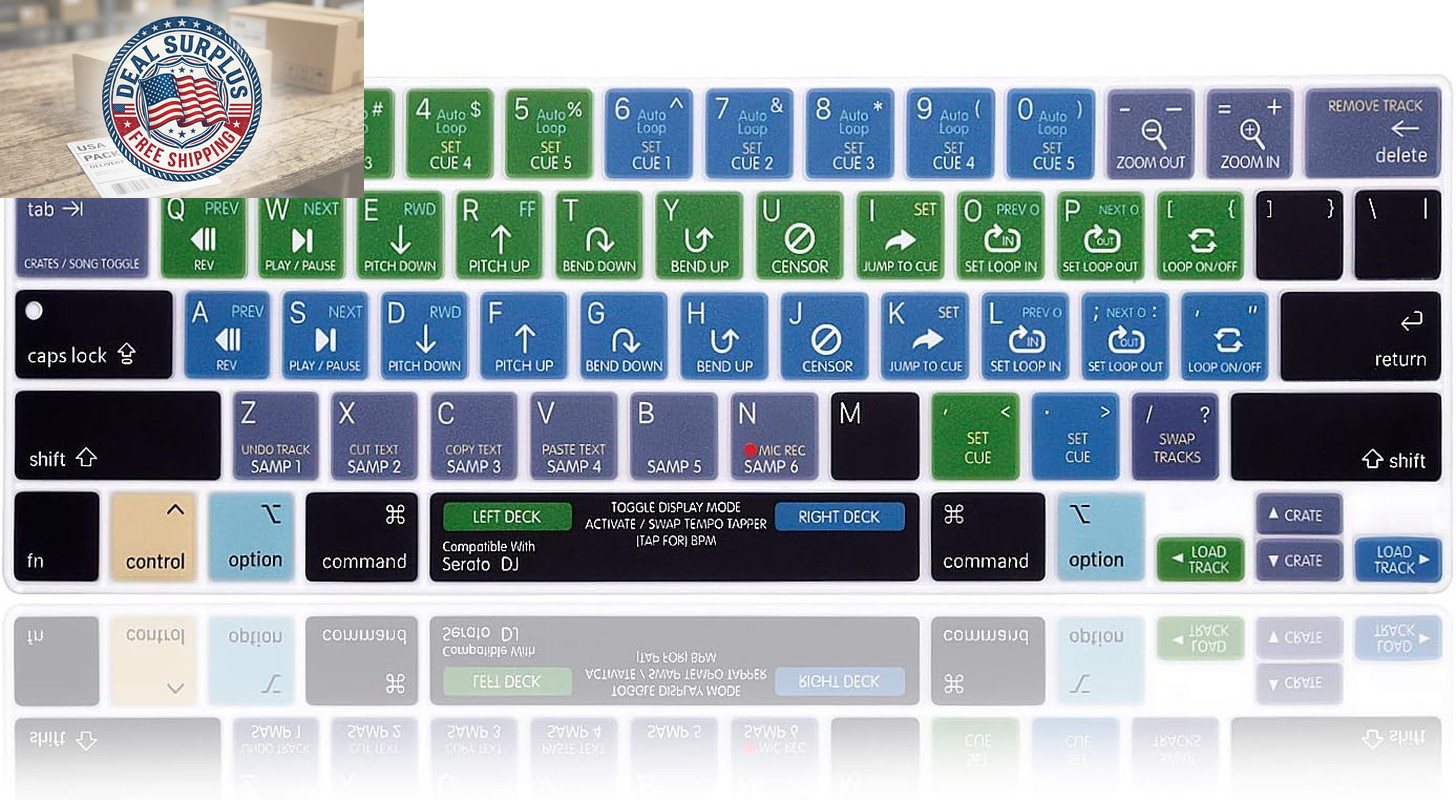 Serato DJ Shortcuts Hotkey Keyboard Cover Skin for Macbook Pro 16 Inch A2141 201