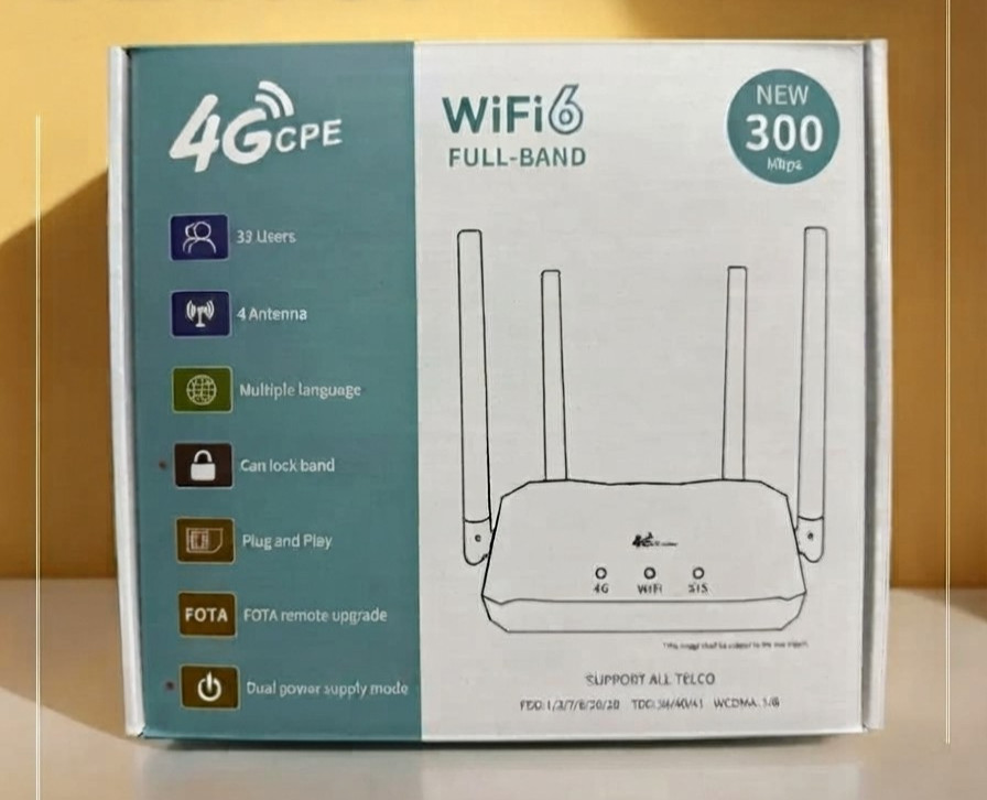 4G LTE WiFi 6 Indoor Router R8B SIM Slot Unlocked 300Mbps 4 Antenna NEW