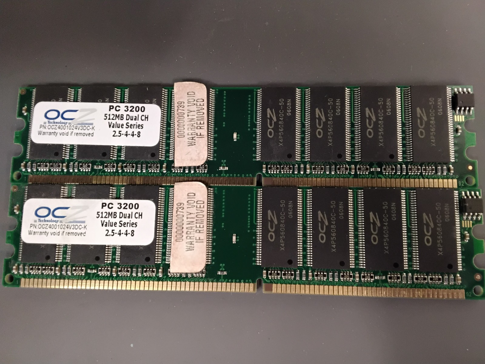 OC Technology 2x512MB Ram Value Series PC-3200 OCZ4001024V3DC-K C03052026B