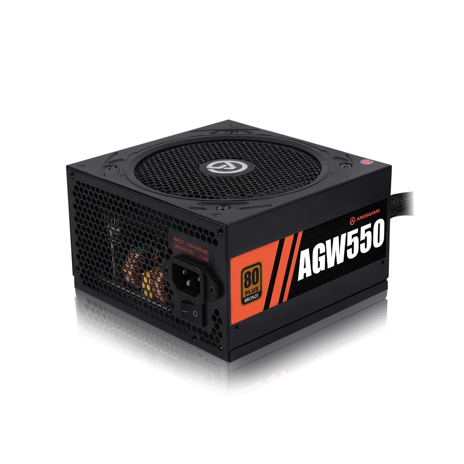 Power Supply 550W 80+ Bronze Certified PSU (ARESGAME, AGW550)