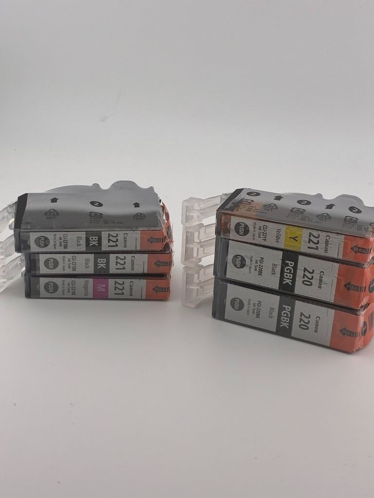 Canon PGI-220BK CLI-221BK/M/Y Ink Cartridges Lot of 6 Sealed No Cyan*