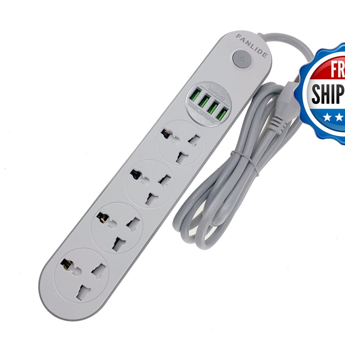 FANLIDE Universal Power Strip USB Ports Cruise Ship Dorm Room