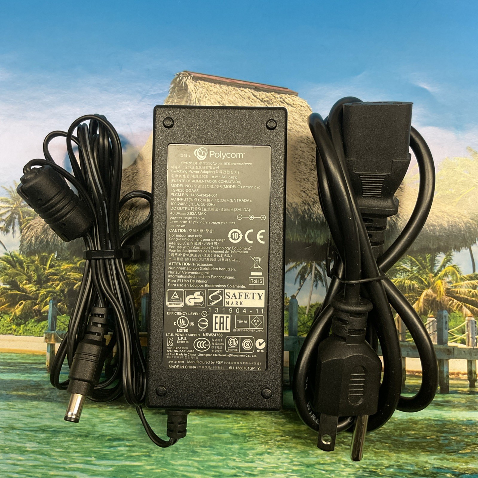 Genuine Polycom FSP030-DGAA5 AC Adapter 48V 0.63A 1465-43424-001