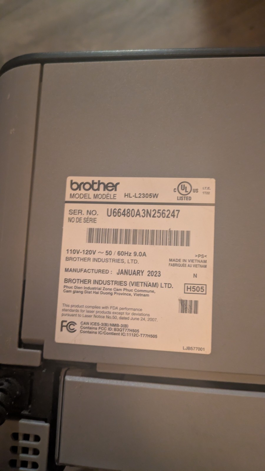 Brother HL-L2305W Black used normal everyday us