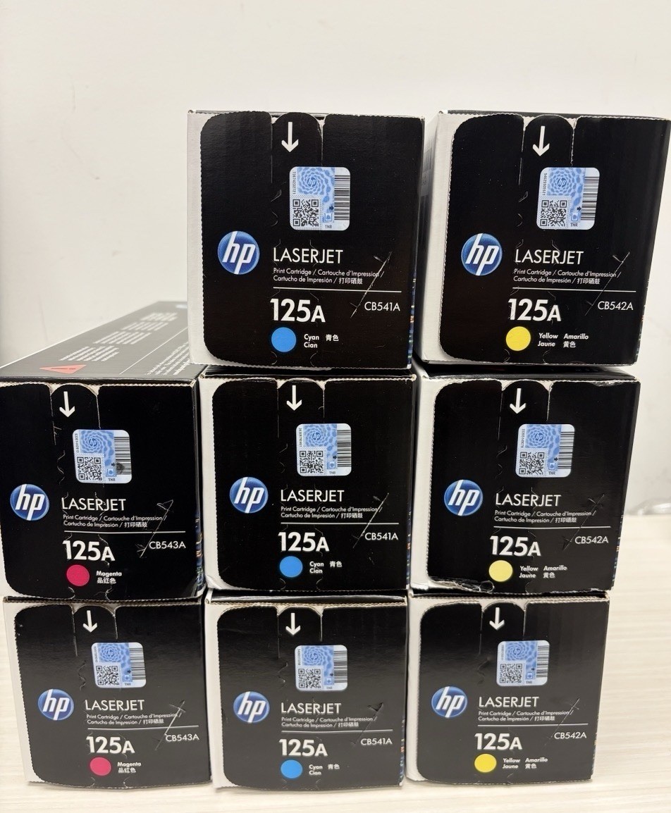 HP 125A Cyan Magenta Yellow Original Toner Cartridges 8 Pack see desc.