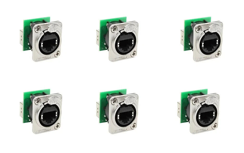 6 Neutrik Ethercon Ethernet Pass-Through Panel Mount Connectors