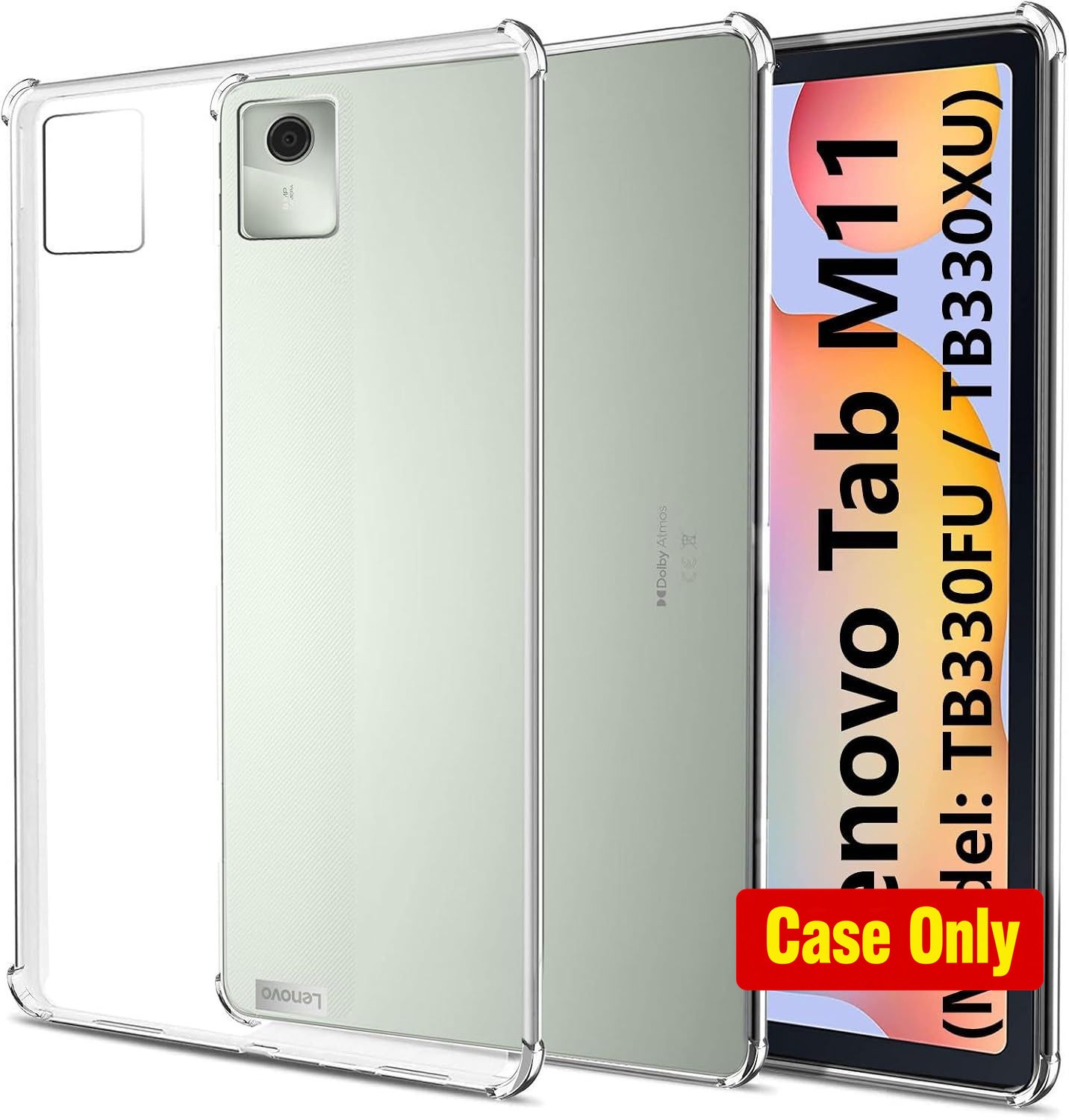 Protective Case for Lenovo Tab M11, Clear TPU Shockproof Back Shell - Ultra Thin