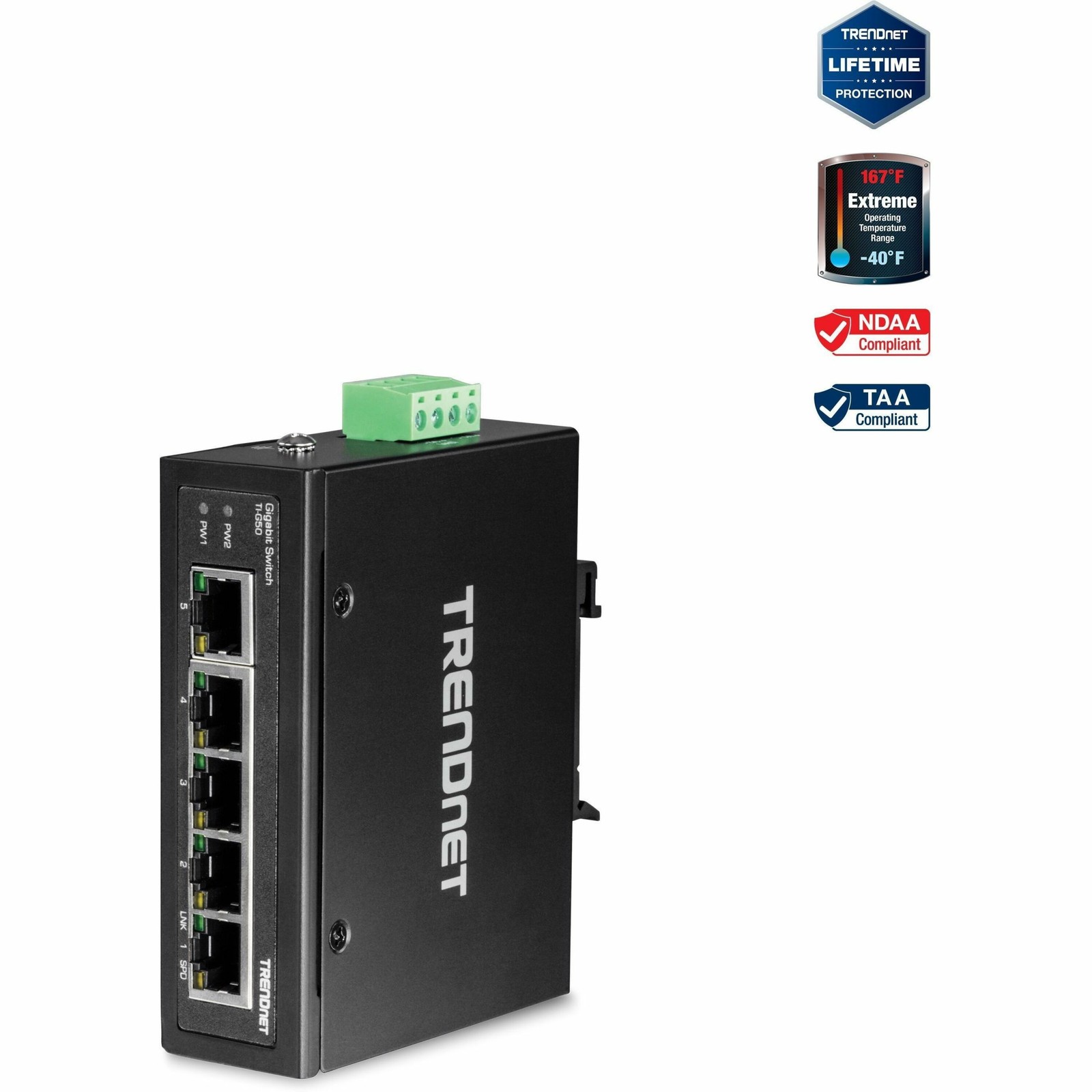 Trendnet TIG50 5-Port Industrial Gigabit DIN-Rail Switch
