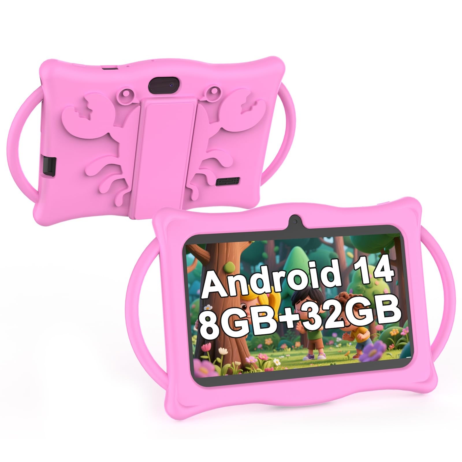 BYANDBY 2025 Kids Tablet 7-inch Android 14 8GB 32GB ROM Parental Control Shockpr
