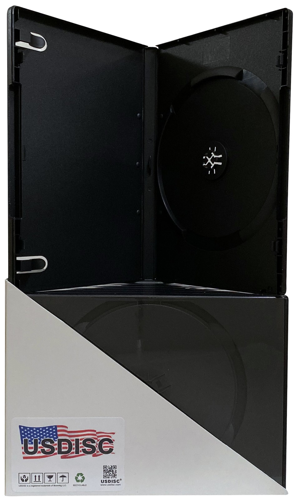 100 USDISC DVD Cases Standard 14mm Economy, Single 1 Disc (Black) Lot