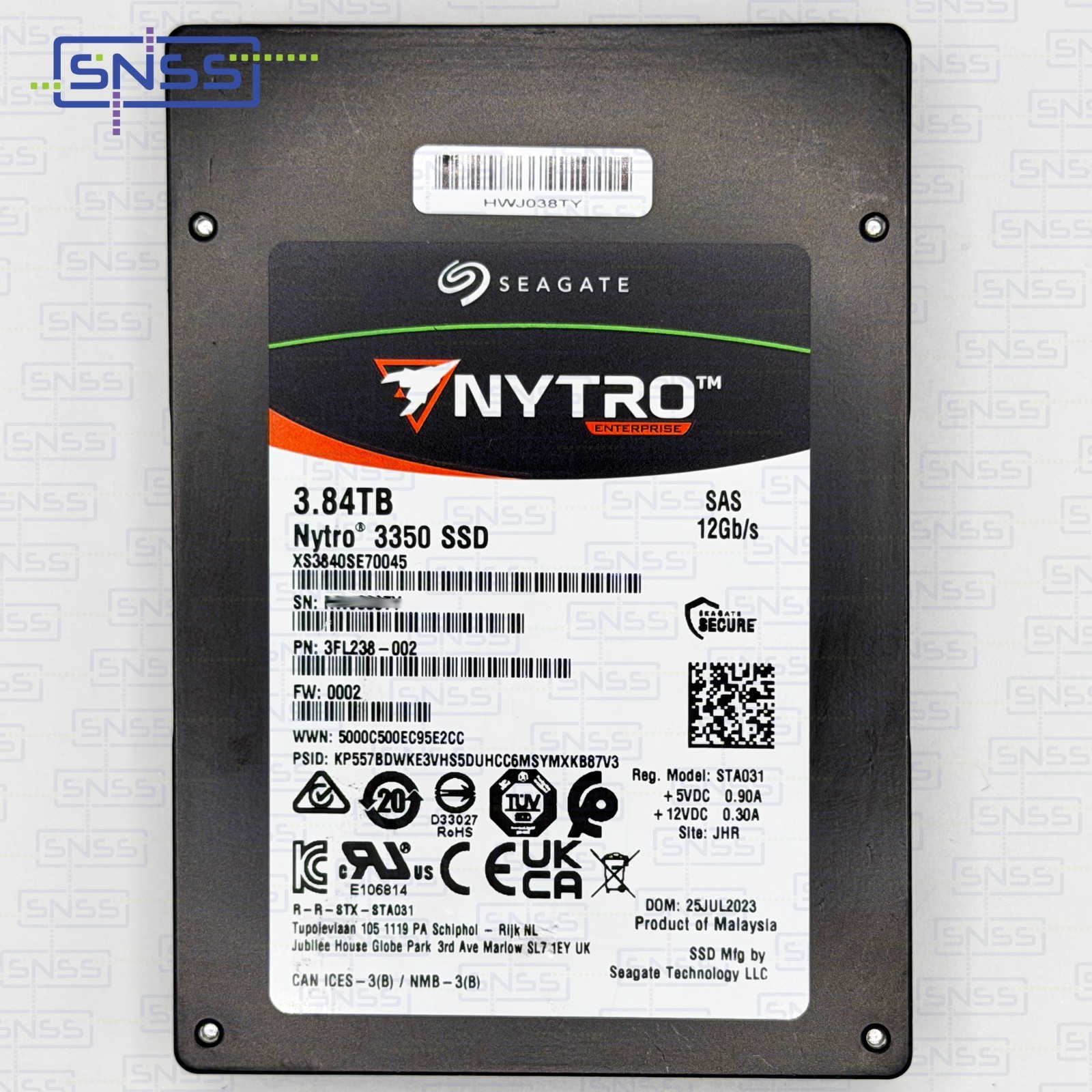 SEAGATE 3.84TB NYTRO 3350 SAS 12G 12Gb/s 2.5" SFF SSD XS3840SE70045 EX VAT £482