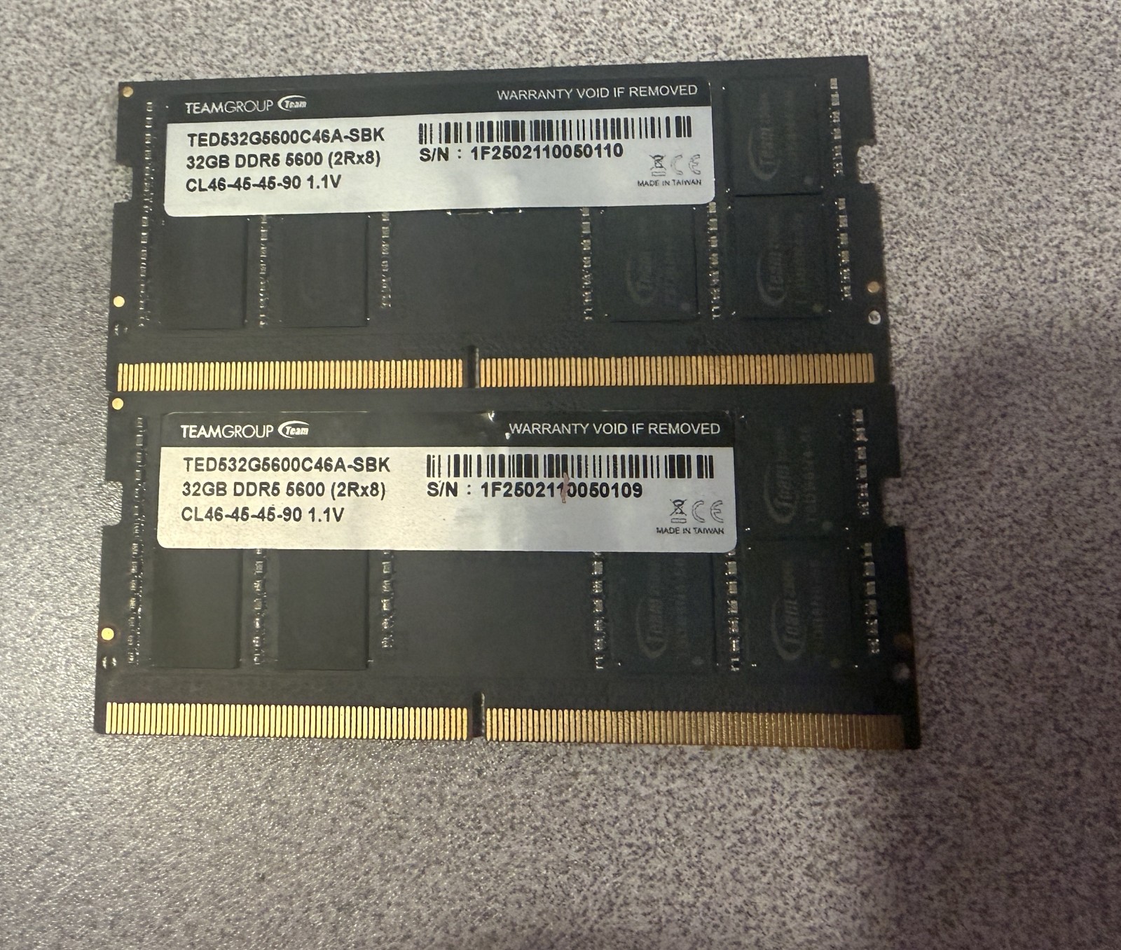 64GB (2x32GB)TEAMGROUP Elite 64GB 2x32GB DDR5-5600 SO-DIMM Laptop RAM CL46 262-P