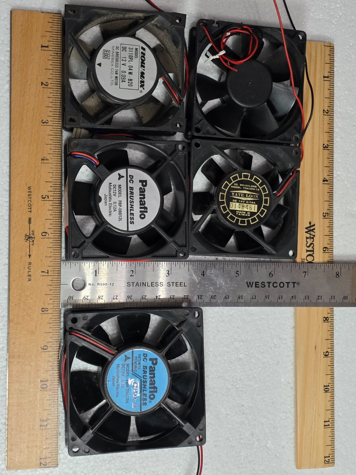 Variety of 5 - 12V DC brushless fans - Tested