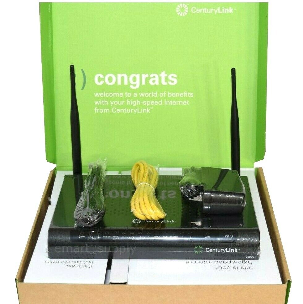 CenturyLink C2000T Technicolor Wireless ADSL2+ VDSL 802.11N Modem Router 