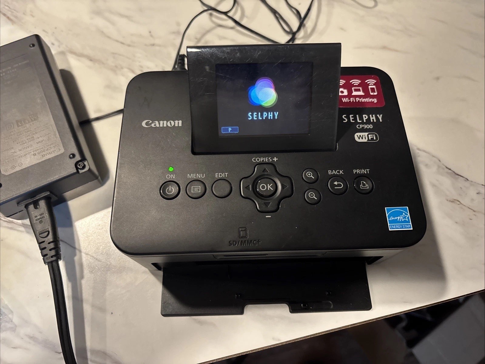 Canon SELPHY CP900 Black Wireless Compact Photo Printer - Tested & Working