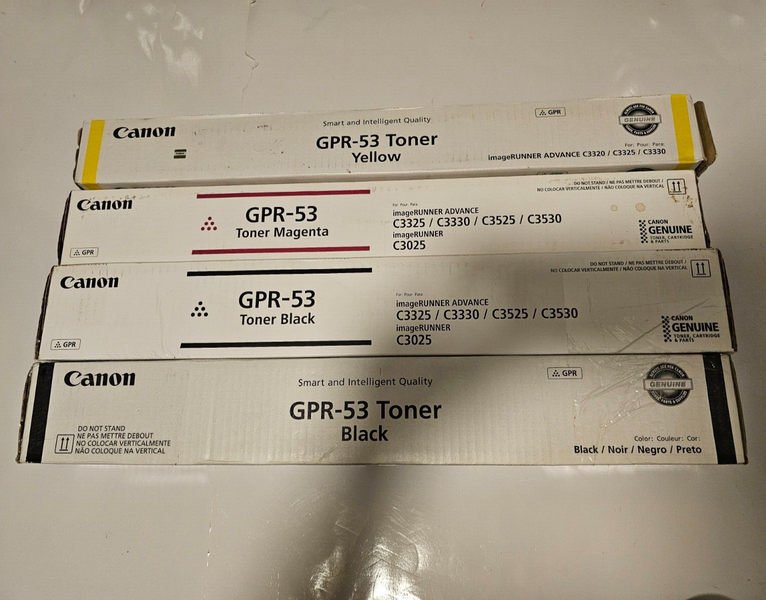 Canon GPR-53 Toner Cartridge - LOT OF 4 - 1X Magenta - 1X Yellow - X2 Black -New