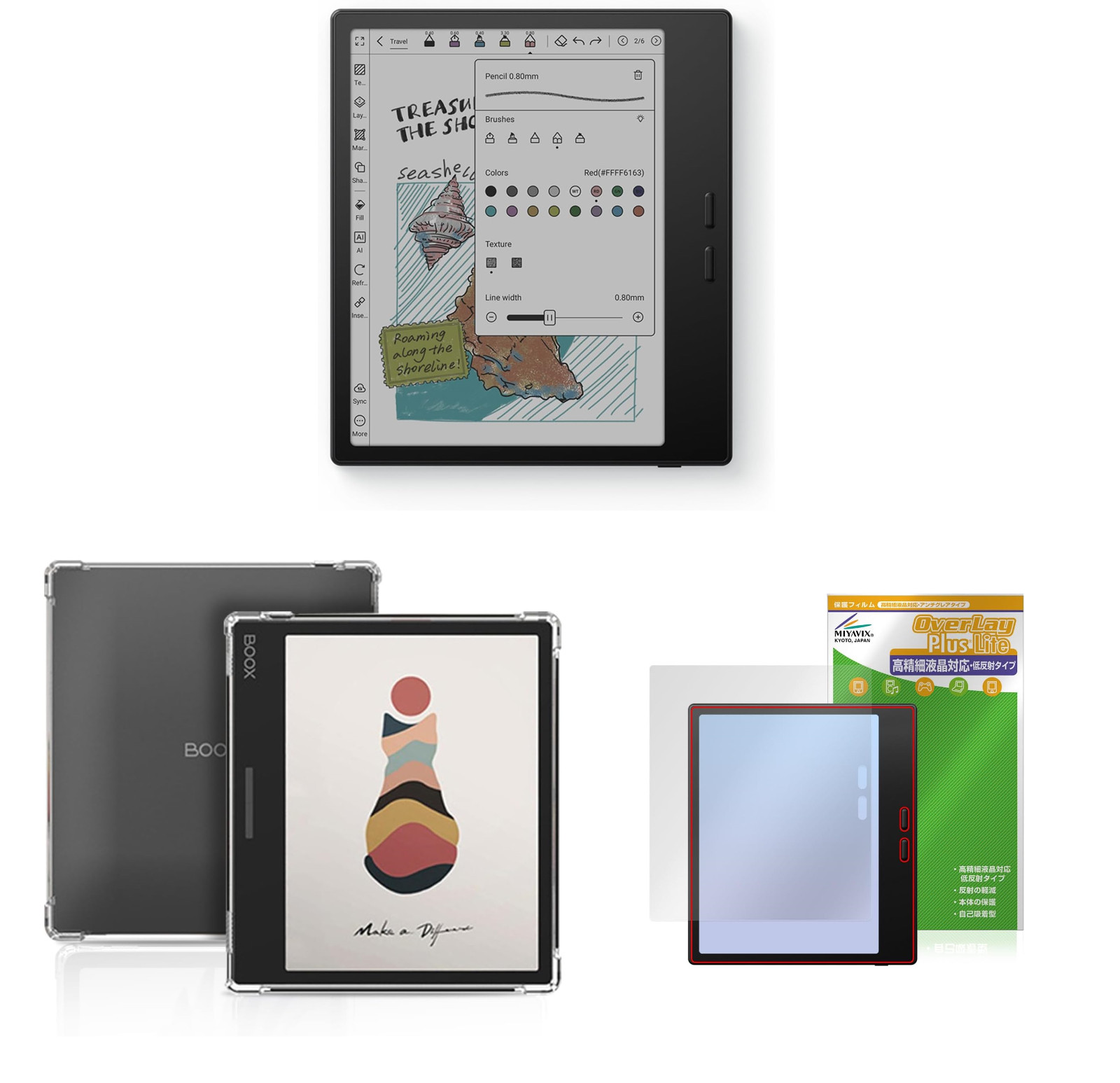 BOOX Go Color 7 Gen II E‑Ink Tablet＆Film＆Tablet Cover Set Bundle
