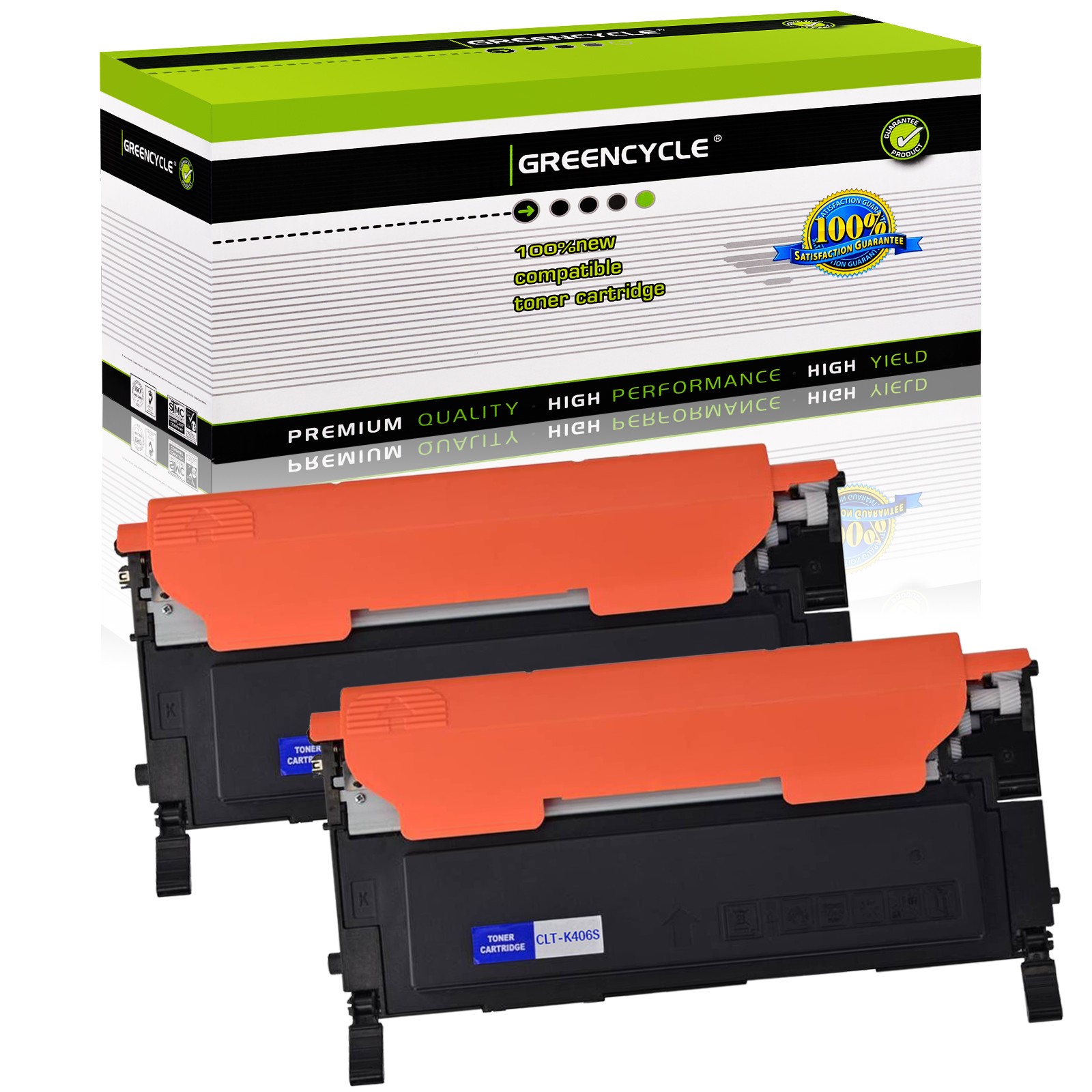 2Pk Bk Toner for Samsung CLT-K406S CLX-3300 3302 3303FW 3304 3305FN/FW/W 3307FW
