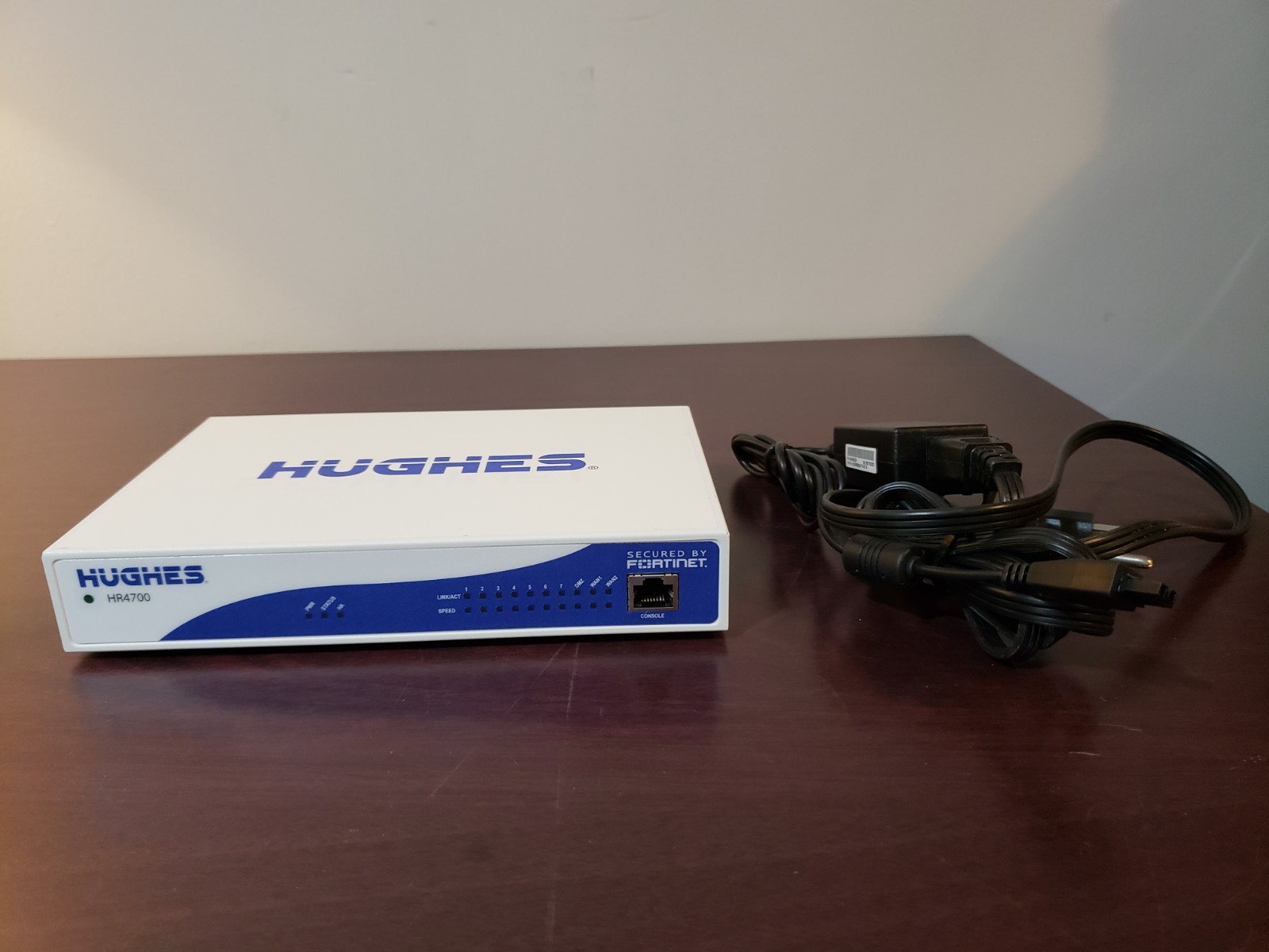 Fortinet Hughes HR4700 FG-60D Fortigate-60D Firewall w/Adapter - TESTED WORKS