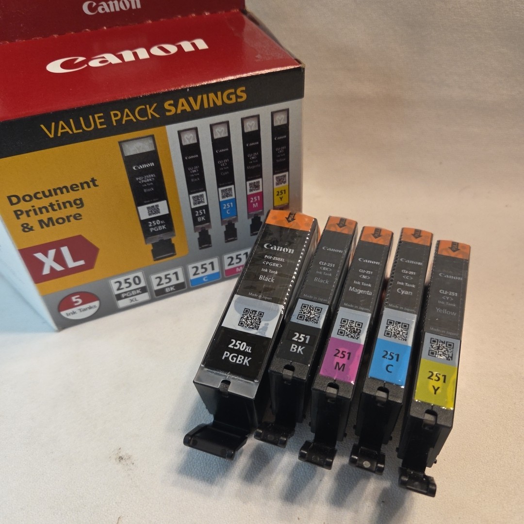NEW GENUINE - CANON 250XL 251 COMBO Ink Cartridges - 6432B011 Sealed Bags