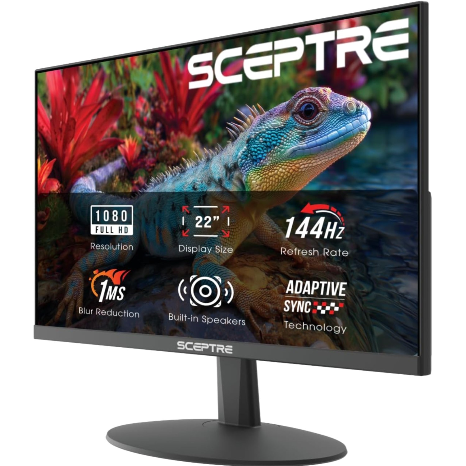 New 22-Inch Gaming Monitor, FHD 1080p, Up to 144Hz, HDMI, DisplayPort, Built-...