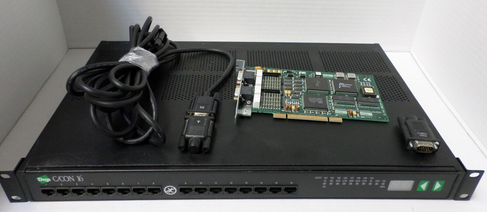 Digi 70001176 AccelePort C/X PCI 16-port RS-232 RJ-45 1U rack (10 Available)