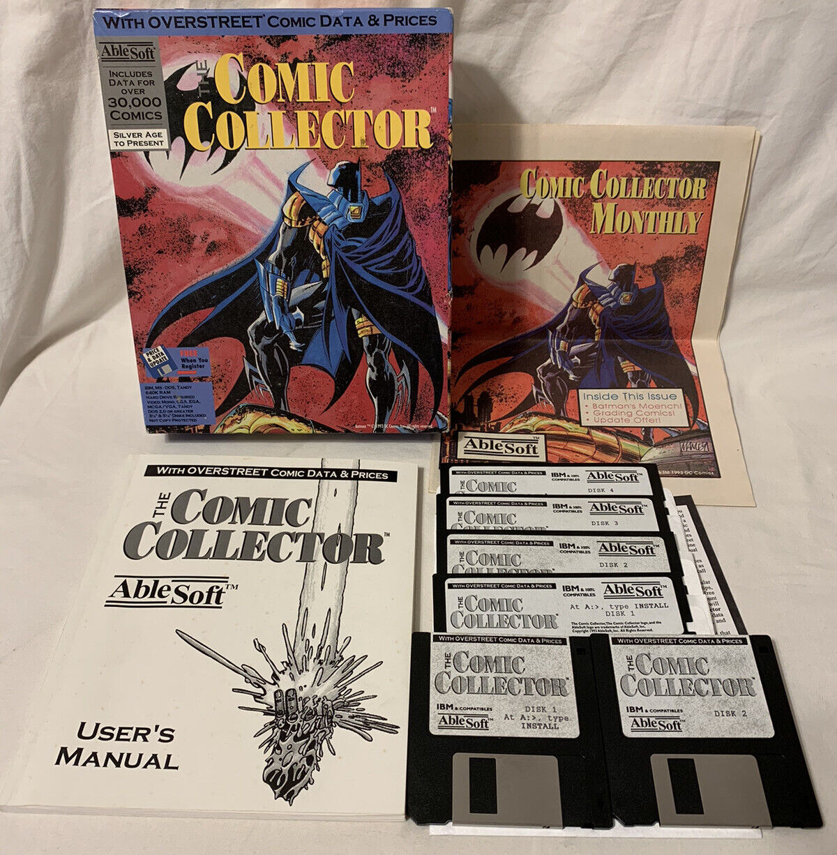 1993 AbleSoft “The Comic Collector” IBM/Tandy MS-DOS 3.5” & 5.25” Discs COMPLETE