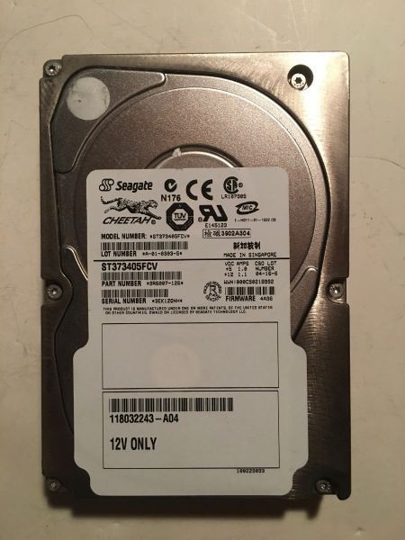 Seagate fc 73gb hdd 3.5 inch, 118032243-a04, fw 4a36, 9r6007-126, lot a-01-0303