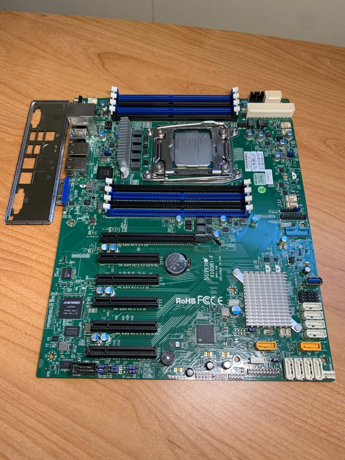 Supermicro X10SRi-F Server Motherboard LGA2011 w E5-1650V3 CPU IO Shield -TESTED