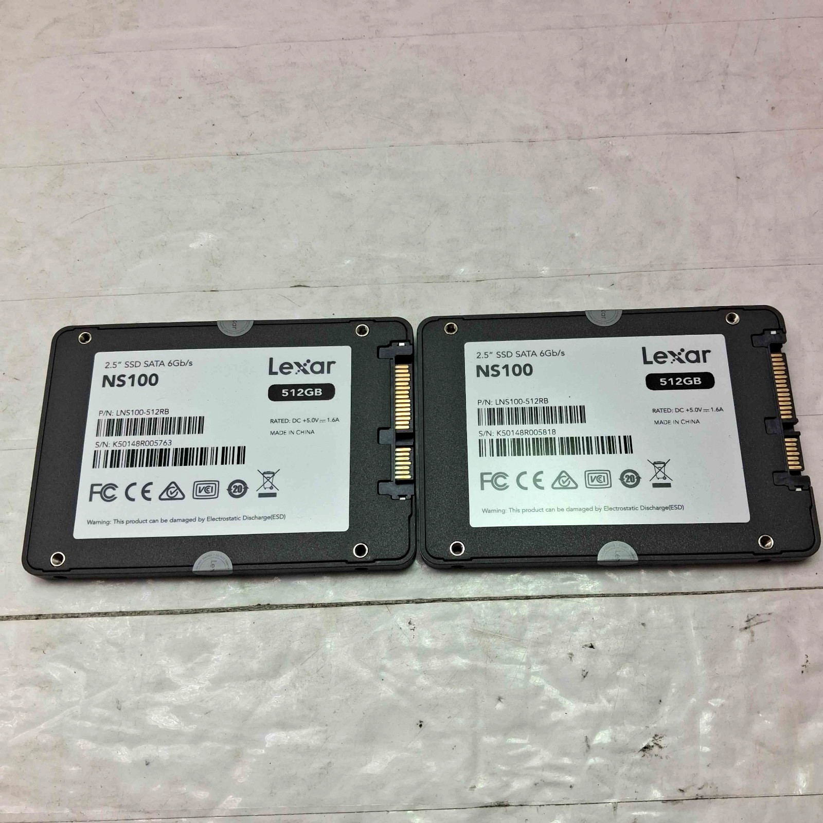 Lot of 2 Lexar NS100 512GB Internal SATA III SSD LNS100-512RB - Good Health ^