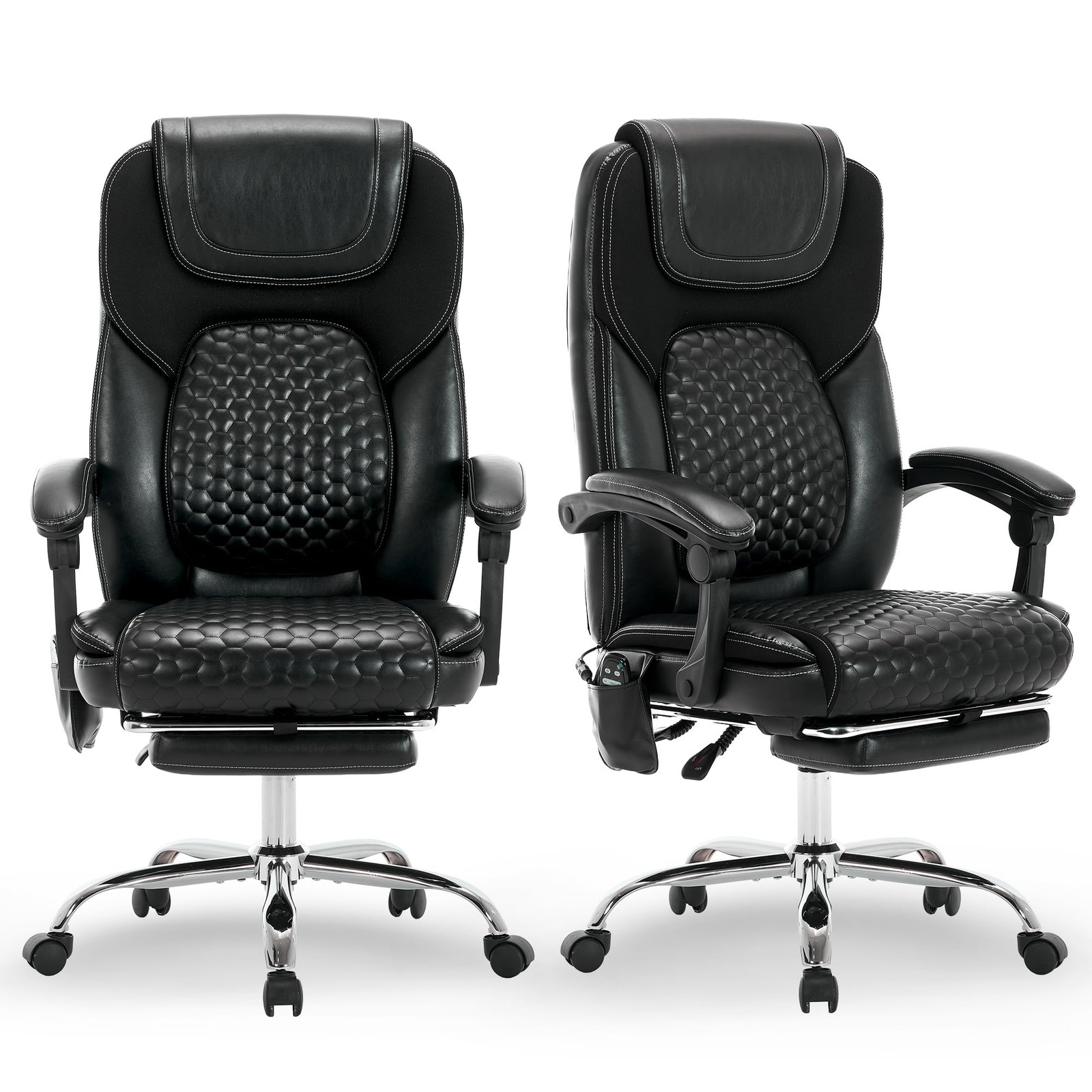 Executive Computer Chair 300 lbs Big Tall Massage Black Set MALOL Office