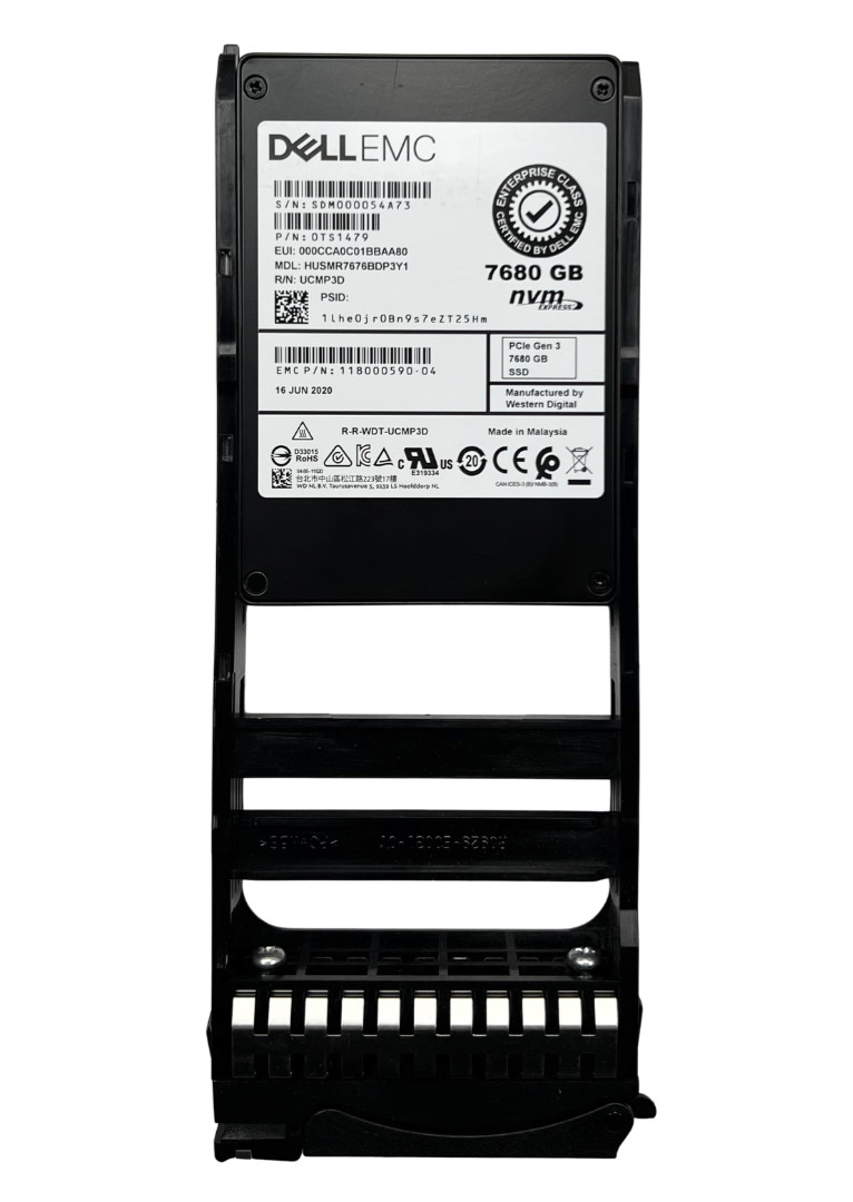 Dell EMC HUSMR7676BDP3Y1 7.68TB NVME PCIe Gen 3 x4 2.5in U.2 SSD 118000590 (512)