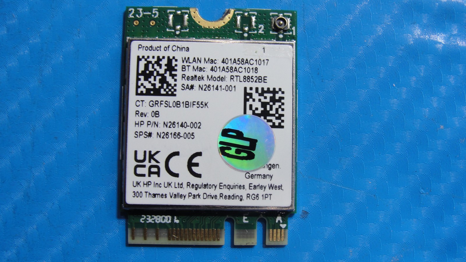 HP 17.3” 17-cn3033cl Genuine Laptop Wireless WiFi Card RTL8852BE N26140-002
