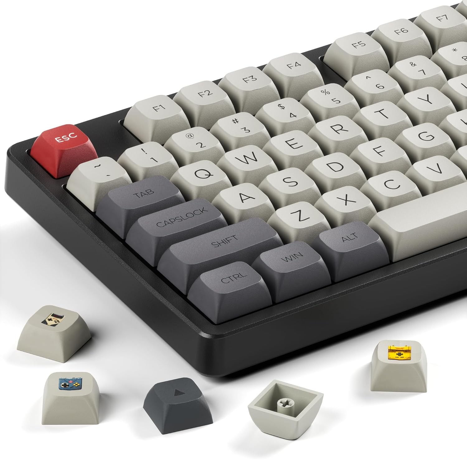 XDA Profile PBT Keycaps, Retro Game Console Custom Keycap Set, XVX Keyboard Keyc