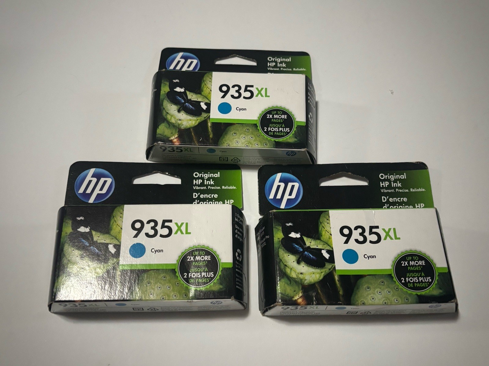 Lot Of 3 HP 935 XL Cyan Ink Cartridge - Exp 08/2023 - New