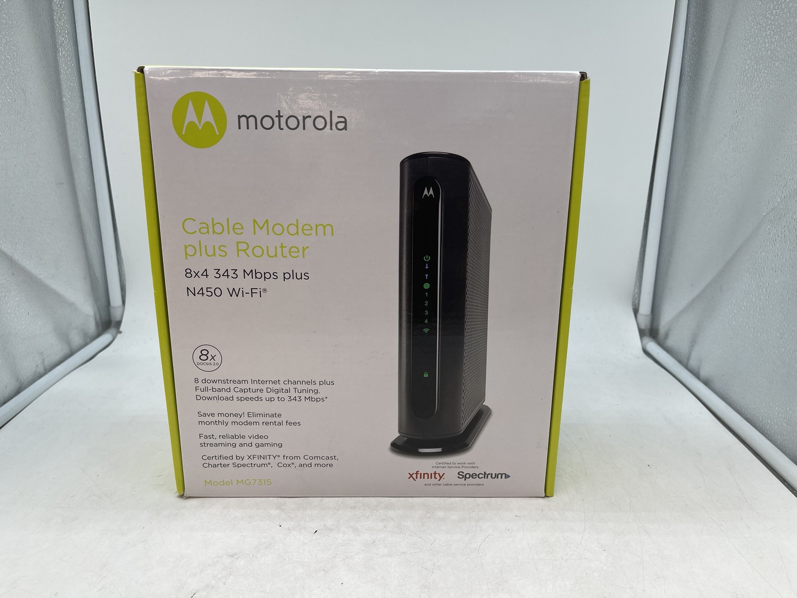 Motorola MG7315 DOCSIS 3.0 Cable Modem N450 Wireless Router In Box w/FREE S/H