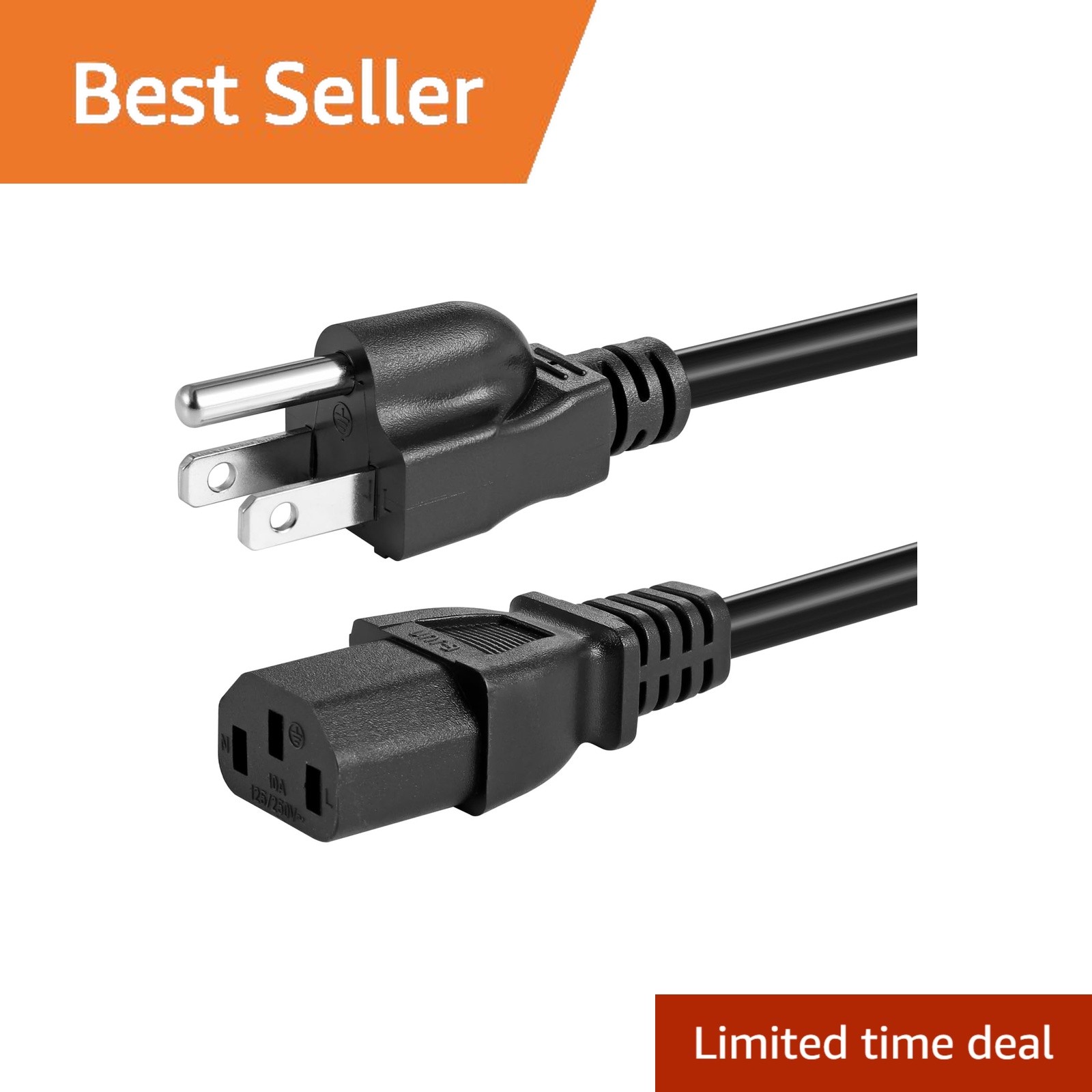 VSEER 6 FT Universal 3 Prong Power Cord