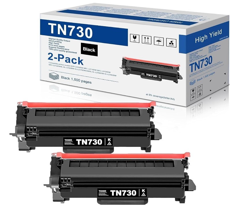 ✅ 2pack TN-730 Toner Black For Brother L2550DW L2750DWXL L2750DW L2710DW L2395DW