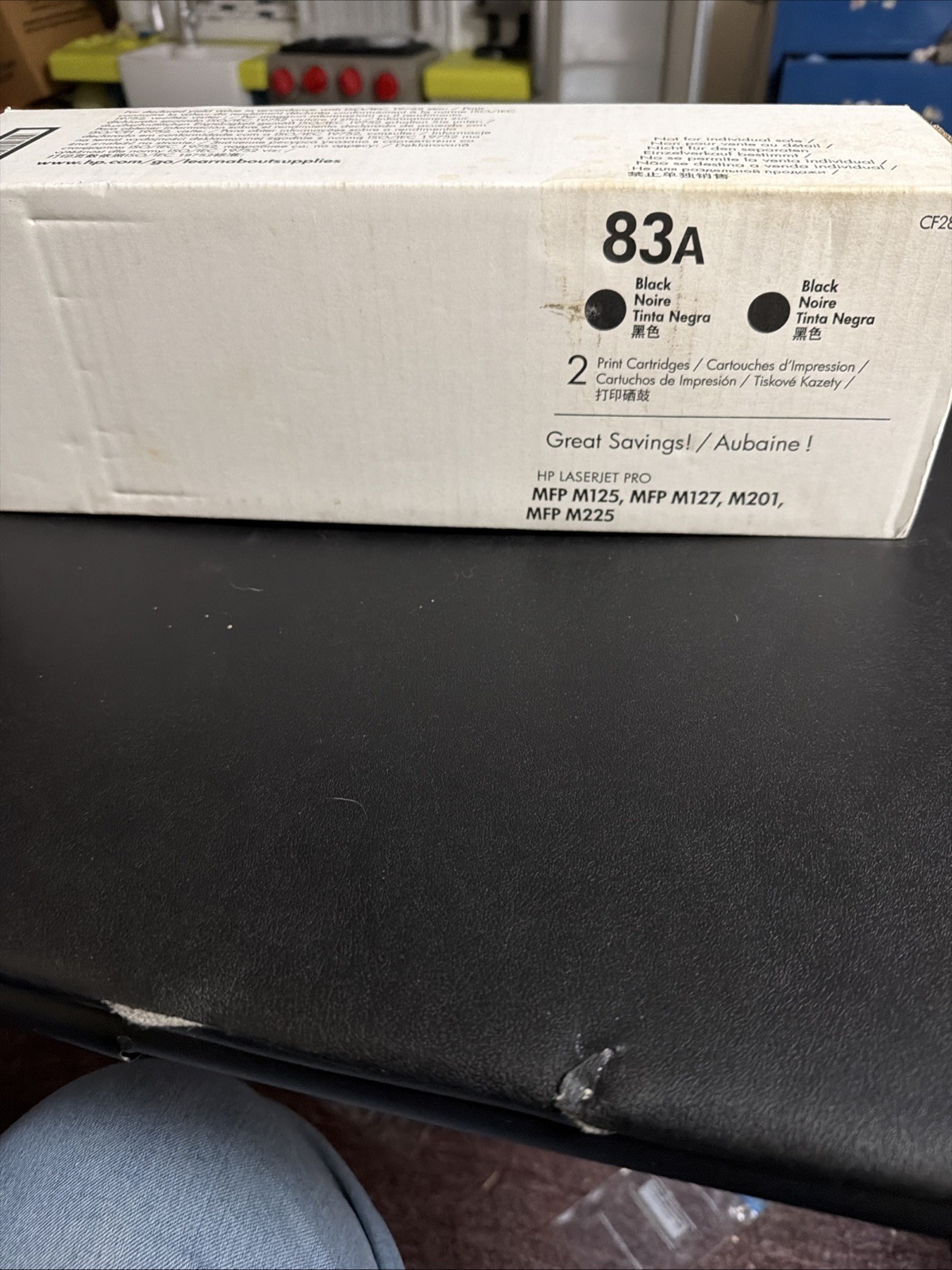 HP 83A Black Toner Ink Cartridge CF283AD 2 Pack Genuine OEM Original NEW SEALED