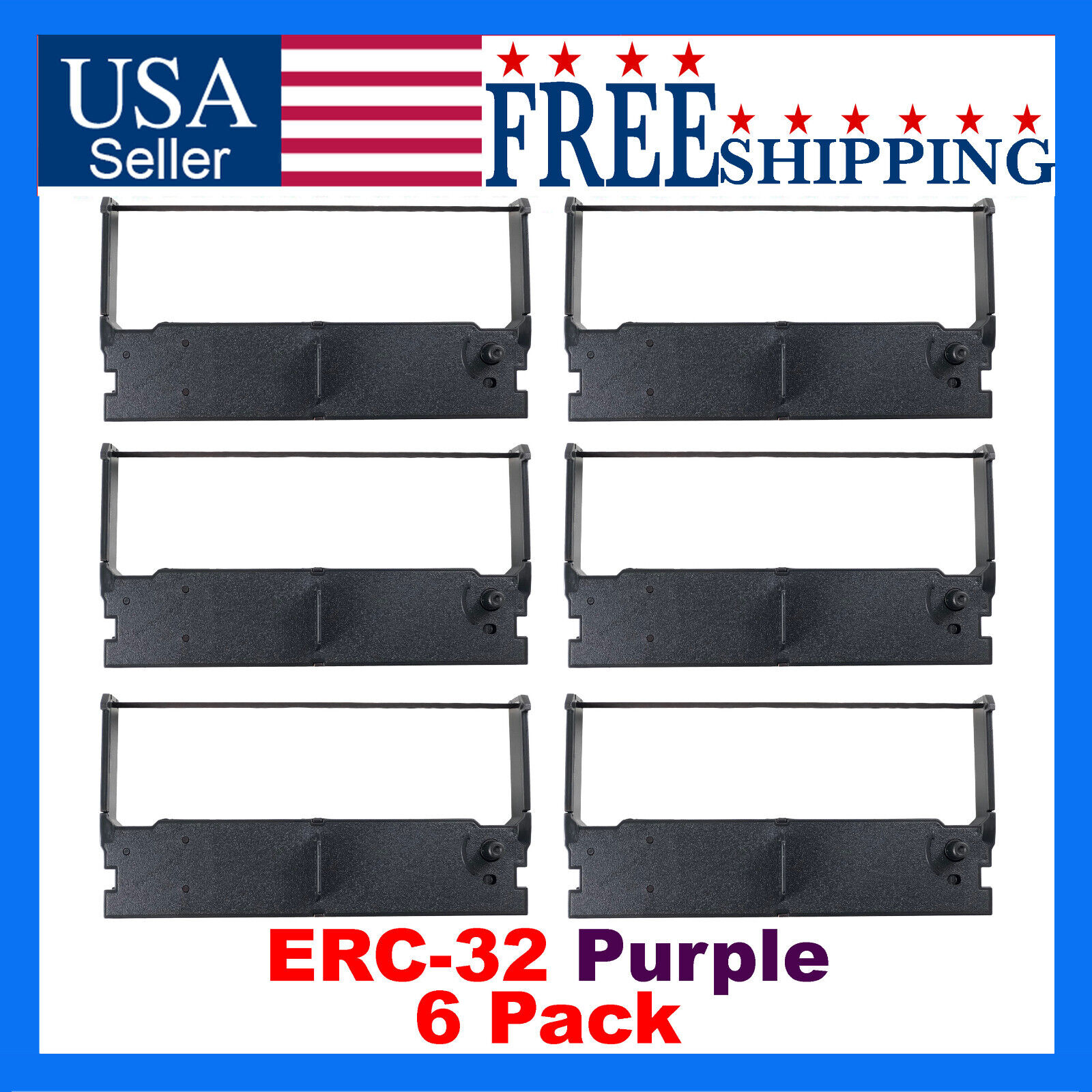 ERC-32 x 6 Pack Purple Ribbon Ink Cartridge ERC32 ER-5115II MA-1350 MA-1530
