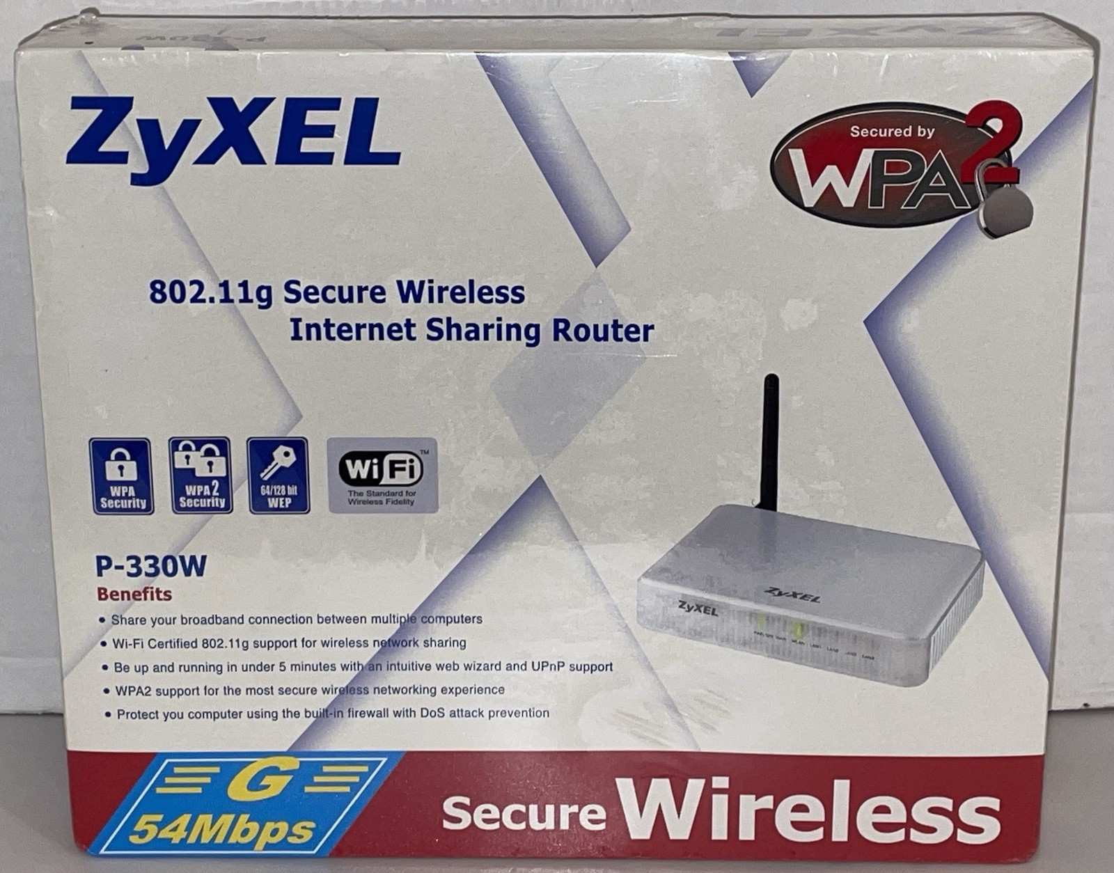 Zyxel Secure Wireless Internet Sharing Router P-330W G 54MBPS Brand New