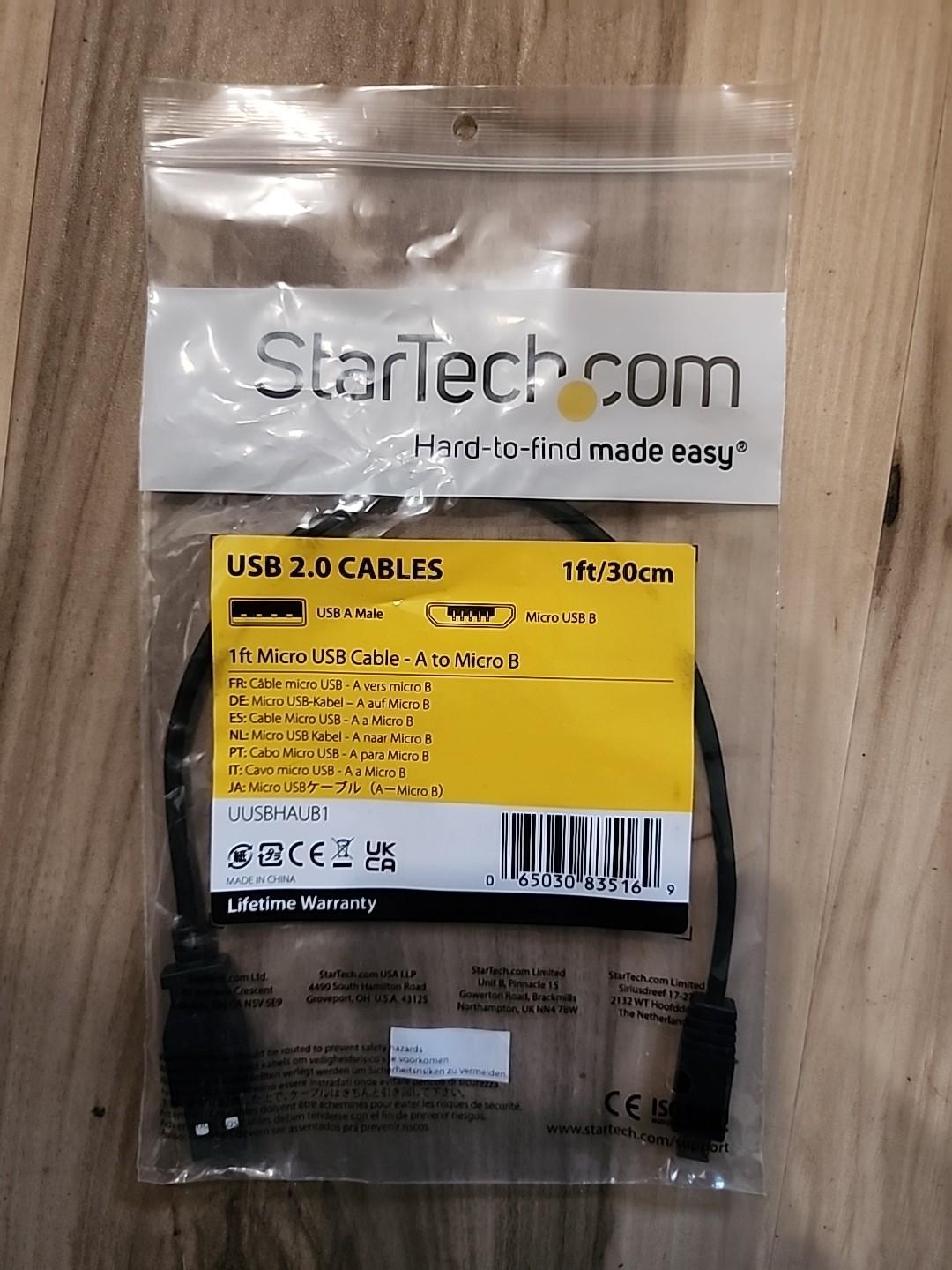 StarTech 1 ft. (0.3 m) USB to Micro USB Cable - USB 2.0 A to Micro B - Black
